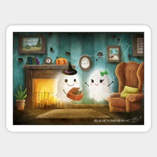 Halloween Ghosts Love Sticker